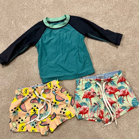Tea Collection Swim Baby Boys Swim Trunks Tea Collection Rash Guard